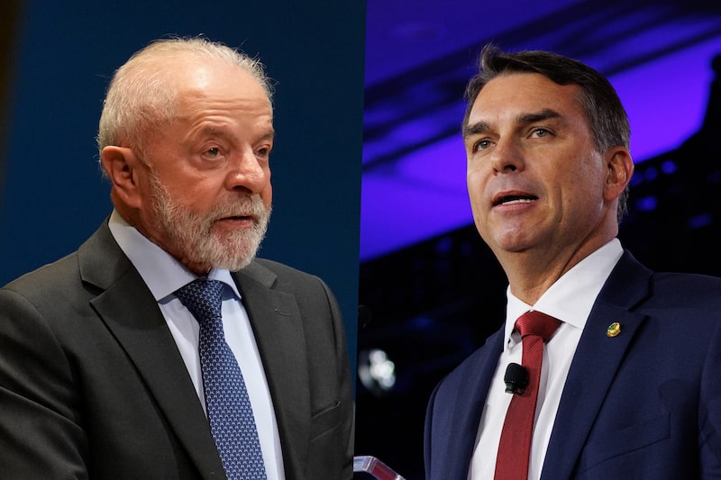 Duas pesquisas divulgadas nesta terça-feira mostram Flávio Bolsonaro à frente de Lula no segundo turno